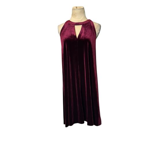 Cynthia Rowley Burgundy Velvet Sleeveless Trapeze Dress Size Medium - Picture 10 of 16
